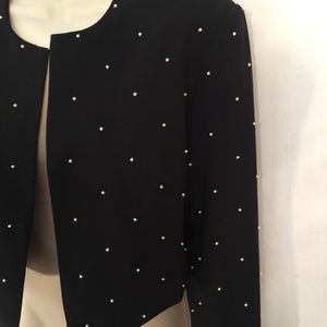 ❤️ Liz Claiborne Pearl Studded Cropped Jacket